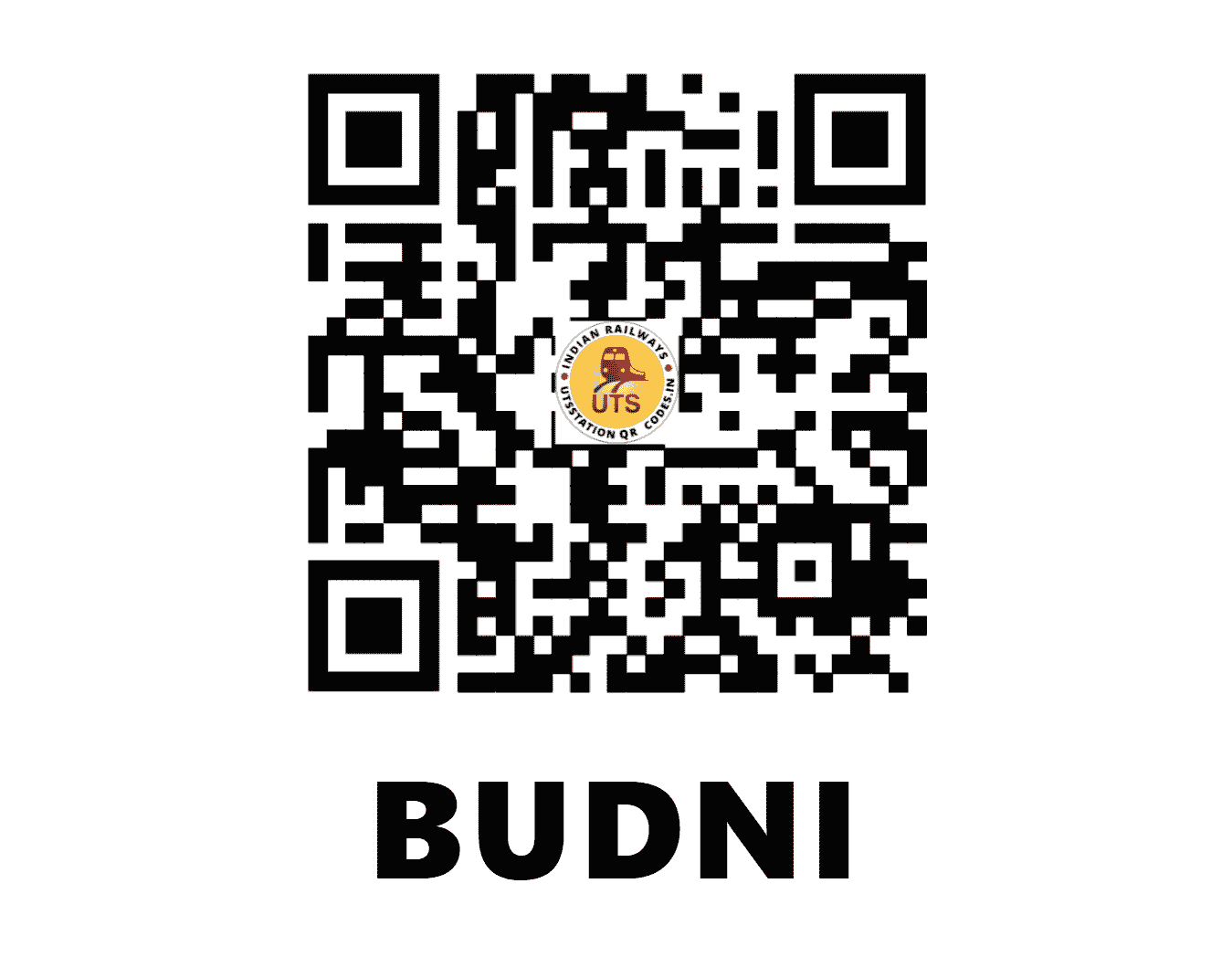 UTS QR Code for BUDNI - BNI (WC - MADHYA PRADESH)